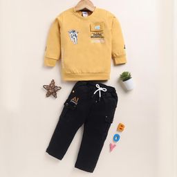UNO KIDS Boys Mustard Pure Cotton Clothing Set-picture-57
