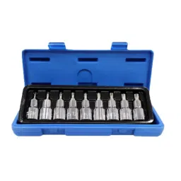Autofit Chrome Vanadium Steel 9 Pcs 12.7 mm (1/2 Inch) Square Drive Torx Bit Socket Set-6
