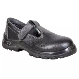 Zain Safety Ladies Steel Toe Safety Shoes PU Single Density Low Ankle Black Buff Barton Genuine Leather Size UK8, TINY-image-83