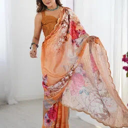 CaniBani Orange Silk Blend Sarees-picture-43