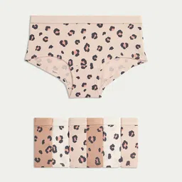 Marks & Spencer Girls Pack Of 7 Printed Mid-Rise Hipster Briefs-picture-11