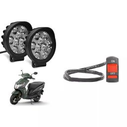 Cartronics 9 Round Cap LED Fog Light With On/Off Switch for Honda Dio BS6 (Set of 2 Pcs)-42