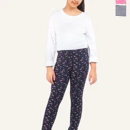 ariel Girls Pack Of 3 Printed Cotton Ankle-Length Leggings-image-33