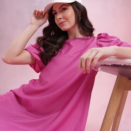 DressBerry Puff Sleeve A-Line Dress-11