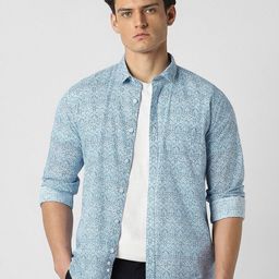 Van Heusen Ethnic Motifs Printed Spread Collar Slim Fit Pure Cotton Shirt-picture-43