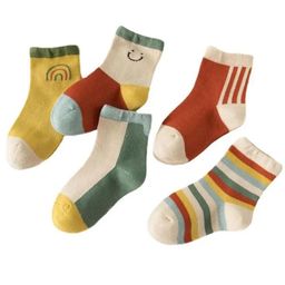 MOMISY Pack Of 5 Striped Cotton Ankle Length Socks-image-8