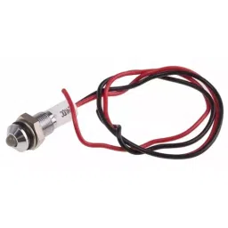RS PRO White Panel Mount Indicator 24V DC, Mounting Hole Size 6 mm, Termination Type Lead Wires, IP Rating IP67, Model No 7227817-33