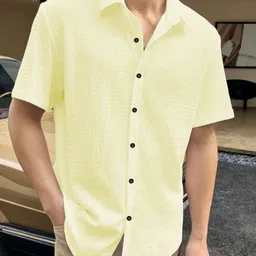 Metronaut Men Regular Fit Spread Collar Textured Casual Shirt-image-26