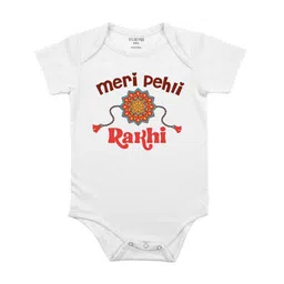 FFLIRTYGO Infants Meri Pehli Rakhi Printed Envelope NeckBodysuit-image-87