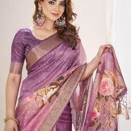 TASRIKA Floral Mukaish Silk Cotton Saree-picture-37