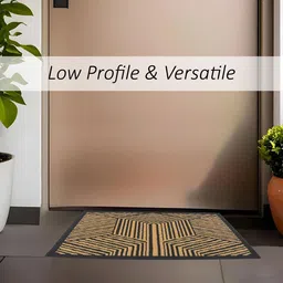 Kuber Industries 2-Pcs Grey & Beige Chevron Rectangular Anti-Skid Doormats image 5