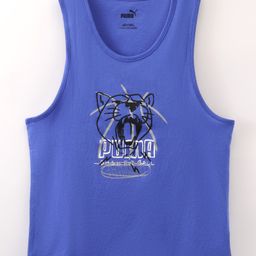 Puma Cotton Sleeveless Basketball Tank - Royal Sapphire-image-77