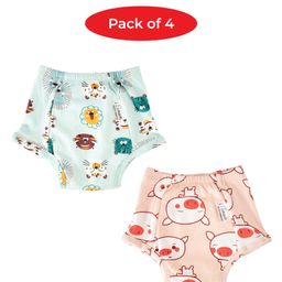 Snugkins 100% Cotton Reusable Potty Training Pullup Pants Snug Farm Size 2 Pack of 4 - Multicolor-10