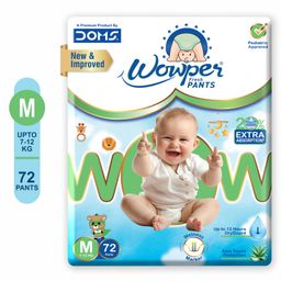 Wowper Baby Pant Style Diaper with 3D Diamond Cross Core Medium Size (M)- 72 Pieces-6