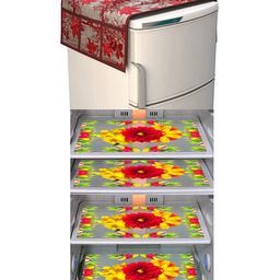 Dakshya Industries Fridge Top Cover and Fridge Mat Combo Set of 5-19