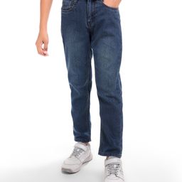 Pine Kids Denim Woven Full Length Washed Jeans - Blue-picture-36
