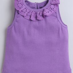 Aww Hunnie Cotton Rib Sleeveless Schiffli Embroidered Top - Mauve-image-78