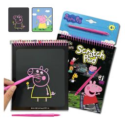 Wembley Art Notepad with All-in-One Activity Quiz Magical Scratch Pad DIY Book with Pen in Peppa Pig Print - Black-28