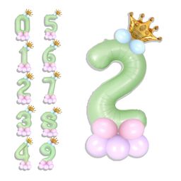 Decormantra 2 Second 32 Inch Number Foil Balloon For 2nd Birthday Decoration Kit Items -Pack of 14-GREEN-image-25