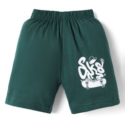 Tango Single Jersey Knit Above Knee Length Shorts with Skateboard Print - June Bug Green-image-62