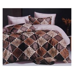 BhaiJi Bedsheets 220 TC Glace Cotton Bed Sheet XXXL King Size 10 Feet Bedsheet 107x120 Inch Without Joints With 2 Pillow covers - Brown Rangoli-image-108