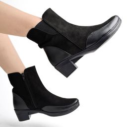 Shoetopia Solid Zipper Closure Boots - Black-image-87