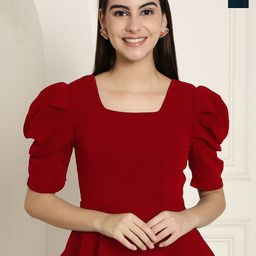 Tromko Sweetheart Neck Puff Sleeve Top-image-80