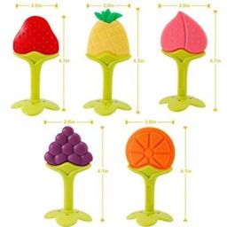 Numum Baby Fruit Teether Pack of 4 - Silicone BPA Free Natural Organic Freezer Safe Teethers for Newborn Infant - Soft & Textured - Multicolor ( 4 Fruit teether without outer case) ( color and design may vary) image 3