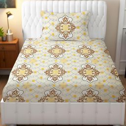 IVAZA Yellow Polyester 380 TC Bedsheets-image-74