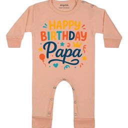 Arvesa Happy Birthday Papa Printed Bodysuit-image-9