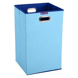 prettykrafts Blue Foldable Laundry Bag With Lid- 70L-12