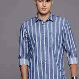 Allen Solly Pure Cotton Custom Slim Fit Striped Casual Shirt-image-37
