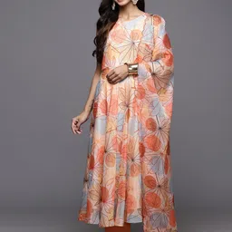 Varanga Floral Printed Regular Kurta With Trousers & Dupatta-image-8