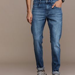 WROGN Men Slim Fit Heavy Fade Stretchable Mid-Rise Jeans-picture-3