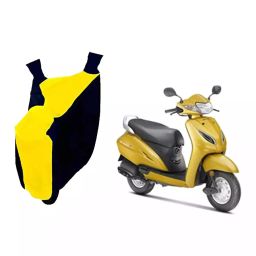 Auto Pearl Waterproof Two Wheeler Cover For Honda Activa 5G (Yellow & Blue)-image-87