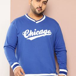 Sztori Plus Size V-Neck Typography Printed Pullover Sweatshirt-picture-48