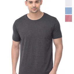 COLOR CAPITAL Unisex Pack Of 4 Solid Round Neck Cotton T-shirts-image-69