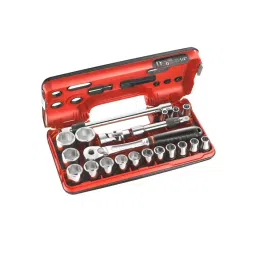 FACOM 12.7 mm (1/2 Inch) Standard Socket Set 6 Point, SL.DBOX500PB-6