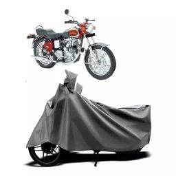 Auto Pearl Two Wheeler Cover with Bag for Royal Enfield Machismo 350, Silver-image-24
