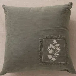 Home Centre Botanica Forest Appliqued Green & White Square-Shaped Pre-Filled Cushion-image-23