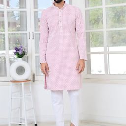 See Designs Men Embroidered Regular Sequinned Kurta with Pyjamas-picture-12