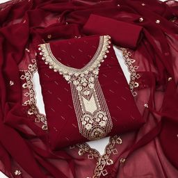 Panzora Embroidered Unstitched Dress Material-image-115