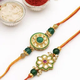 Sangria Unisex Copper Bhaiya Bhabhi Rakhi-image-76
