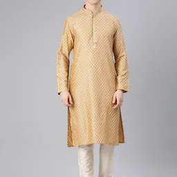 Manthan Men Ethnic Motifs Thread Work Kurta-image-7