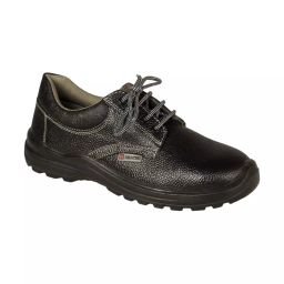 HEAPRO Steel Toe Safety Shoes PU Single Density Low Ankle Black Buff Split Barton Leather Size UK8, HI-3010 (Pack of 20 Pair)-5