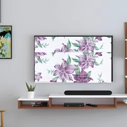 Kalra Magic Purple & White Printed Dustproof & Waterproof 32 Inch Tv Cover-36