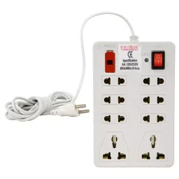 Karlton Mini 8+1 Extension Box with 2.5 Mtr Cord (White)-72