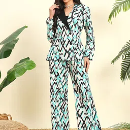 WoowZerz Abstract Printed Relaxed-Fit Coat & Trouser Co-Ords-picture-29