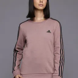 ADIDAS E Brand-Logo Print Running Sweatshirt With Striped Detail-image-35
