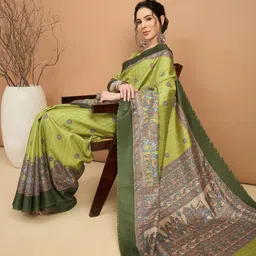 KALINI Ethnic Motifs Printed Tussar Saree-image-34